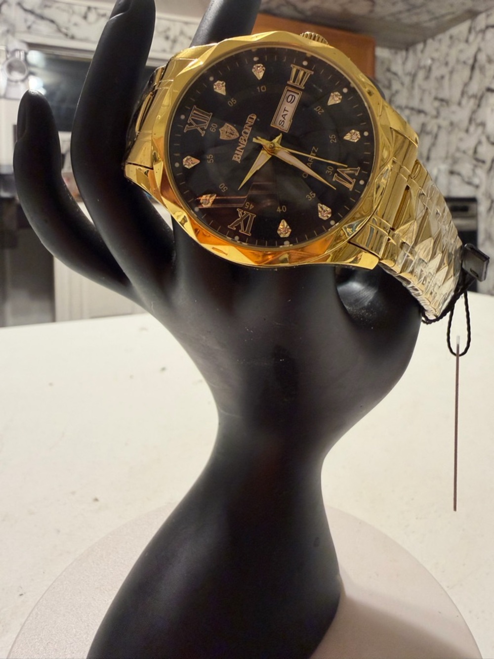 Gold-Tone Black Dial men’s  Bracelet Watch